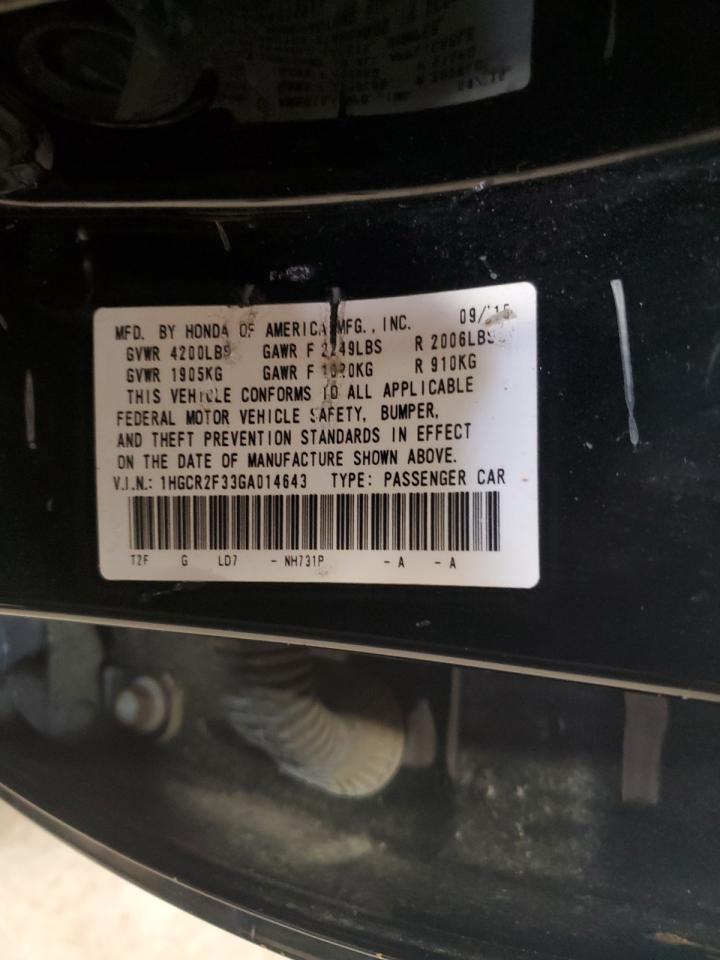 1HGCR2F33GA014643 HONDA ACCORD 2016