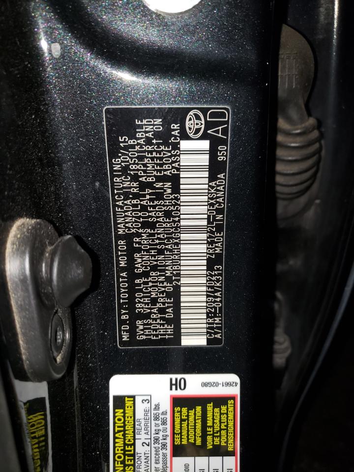 TOYOTA COROLLA 2016 VIN 540523 фото 12