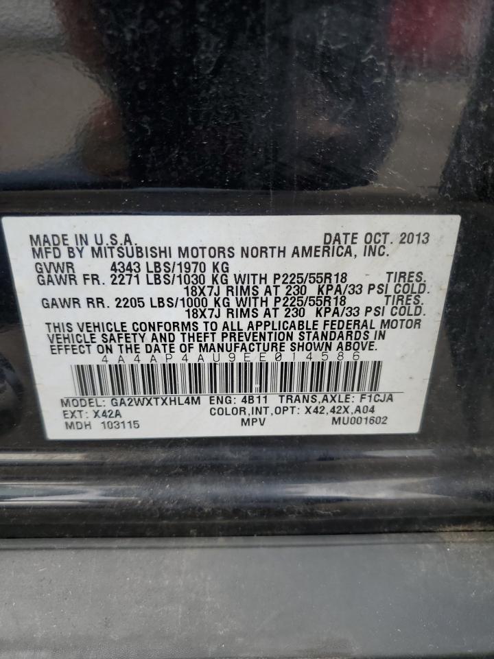 2014 Mitsubishi Outlander Sport Se VIN: 4A4AP4AU9EE014586 Lot: 62997225