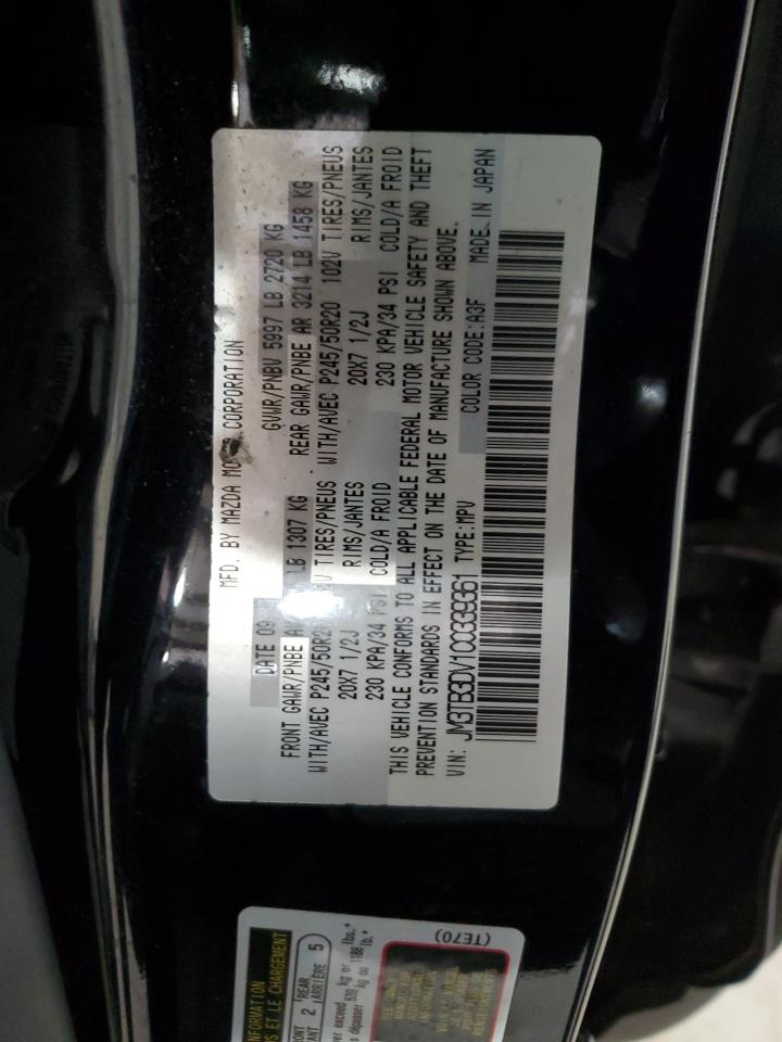 2012 Mazda Cx-9 VIN: JM3TB3DV1C0339361 Lot: 62840735