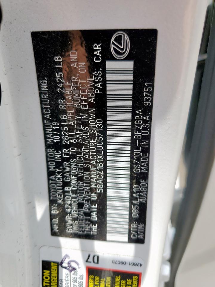 2020 Lexus Es 350 Base VIN: 58ACZ1B1XLU057130 Lot: 62125655