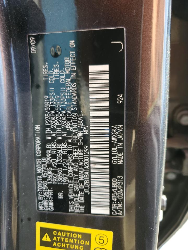 2010 Lexus Rx 450H VIN: JTJZB1BA1A2001299 Lot: 60359575