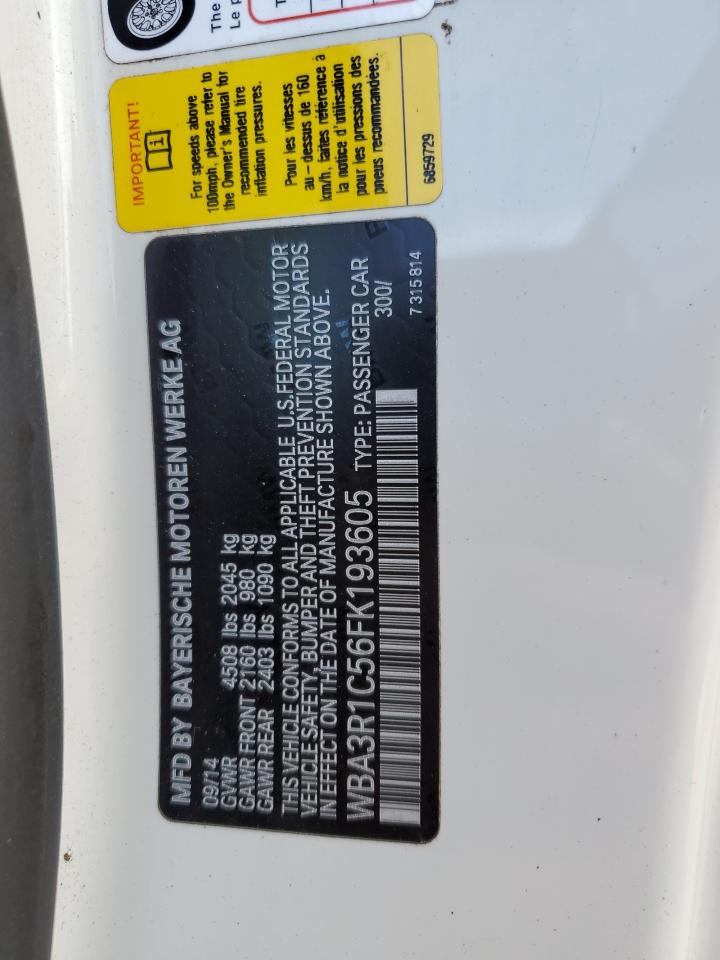 2015 BMW 435 I VIN: WBA3R1C56FK193605 Lot: 62270055