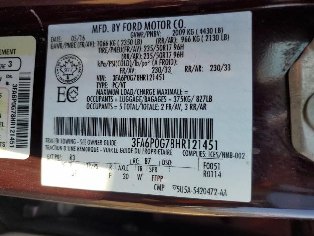 2017 FORD FUSION S  