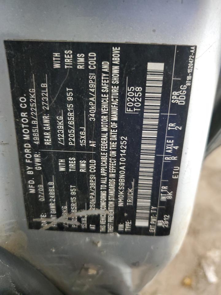 2010 Ford Transit Connect Xlt VIN: NM0KS9BN0AT014252 Lot: 58706815