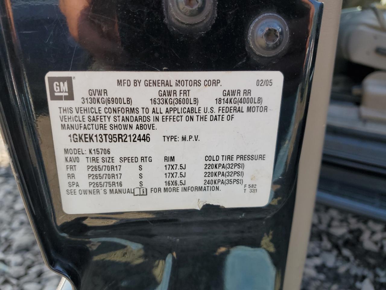 2005 GMC Yukon VIN: 1GKEK13T95R212446 Lot: 59417215