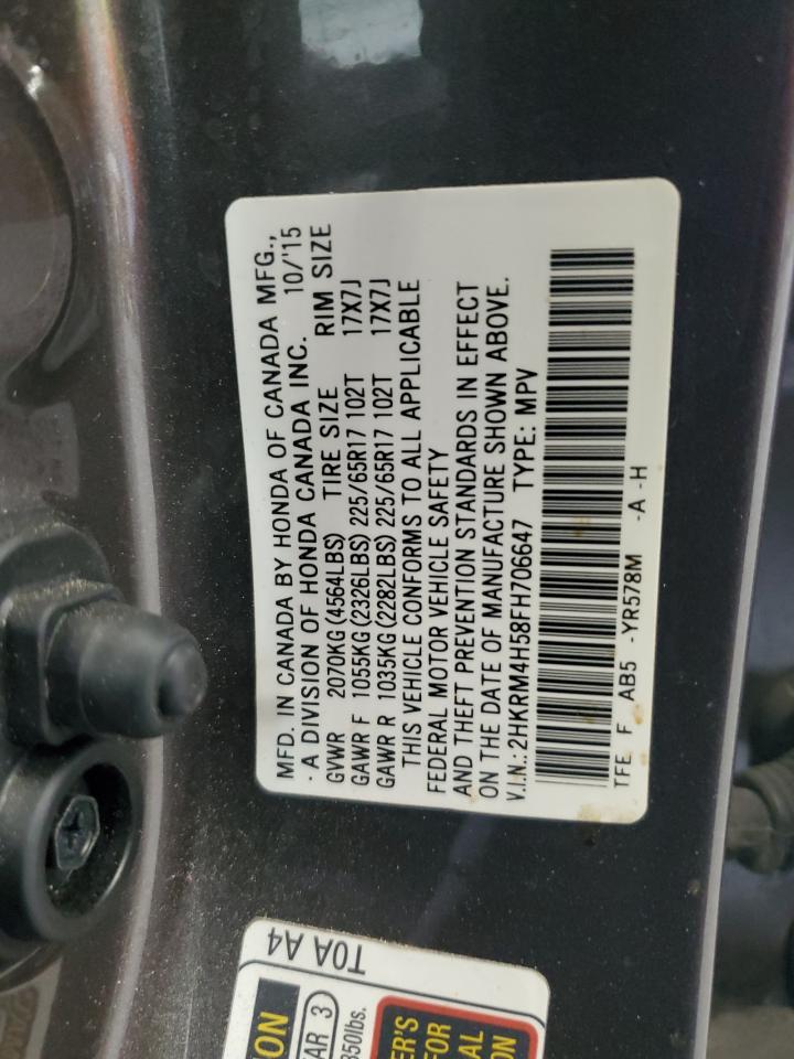 2015 Honda Cr-V Ex VIN: 2HKRM4H58FH706647 Lot: 62881335