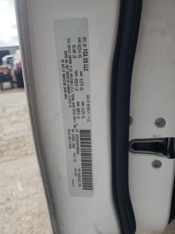 2015 Dodge Charger Sxt VIN: 2C3CDXHG2FH889940 Lot: 59386205