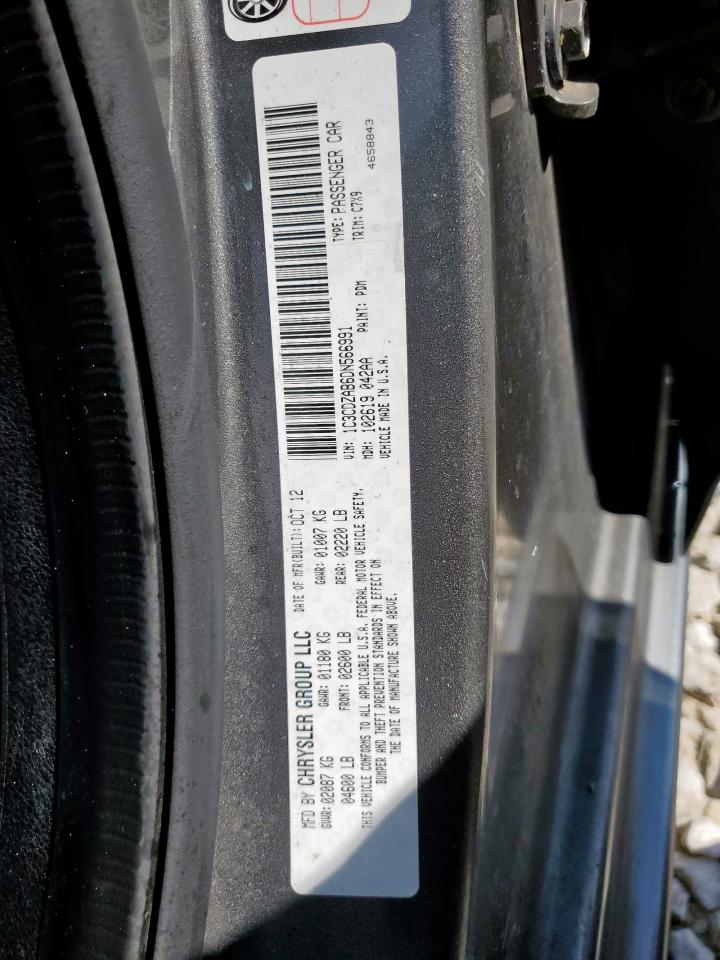 2013 Dodge Avenger Se VIN: 1C3CDZAB6DN566991 Lot: 61958025