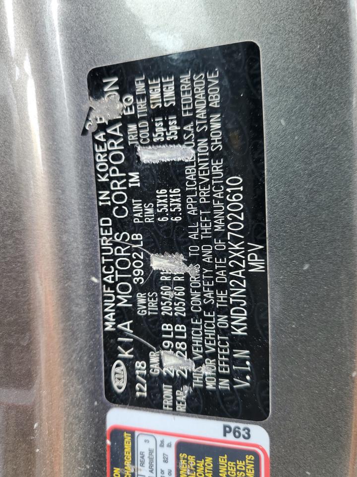 KIA SOUL 2019 VIN KNDJN2A2XK7020610 zdjęcie 14