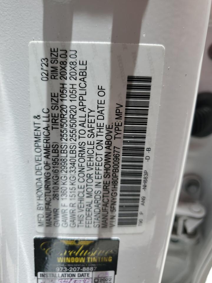 2023 Honda Pilot Elite VIN: 5FNYG1H80PB009677 Lot: 62694475