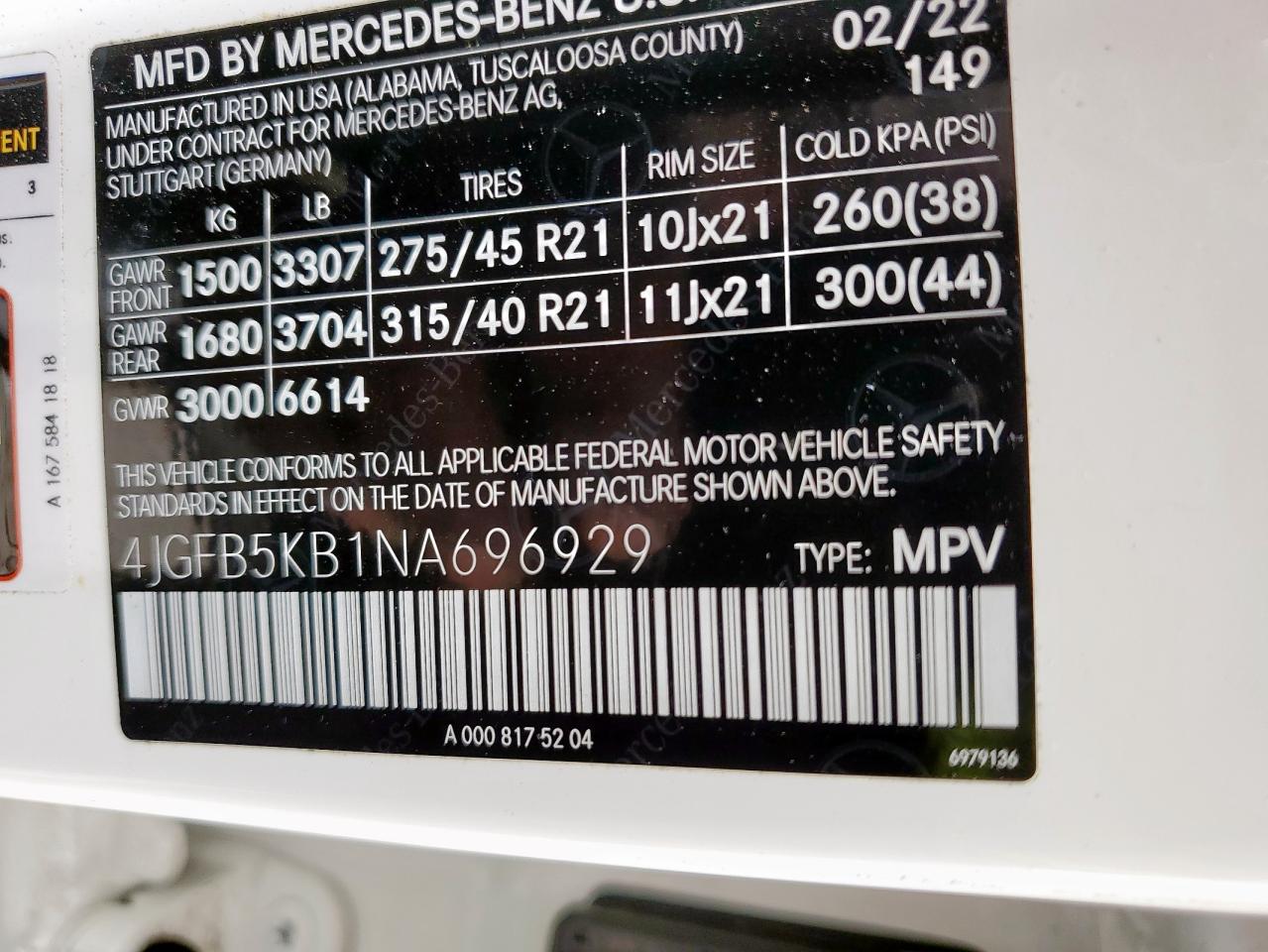 2022 Mercedes-Benz Gle 450 4Matic VIN: 4JGFB5KB1NA696929 Lot: 60550735