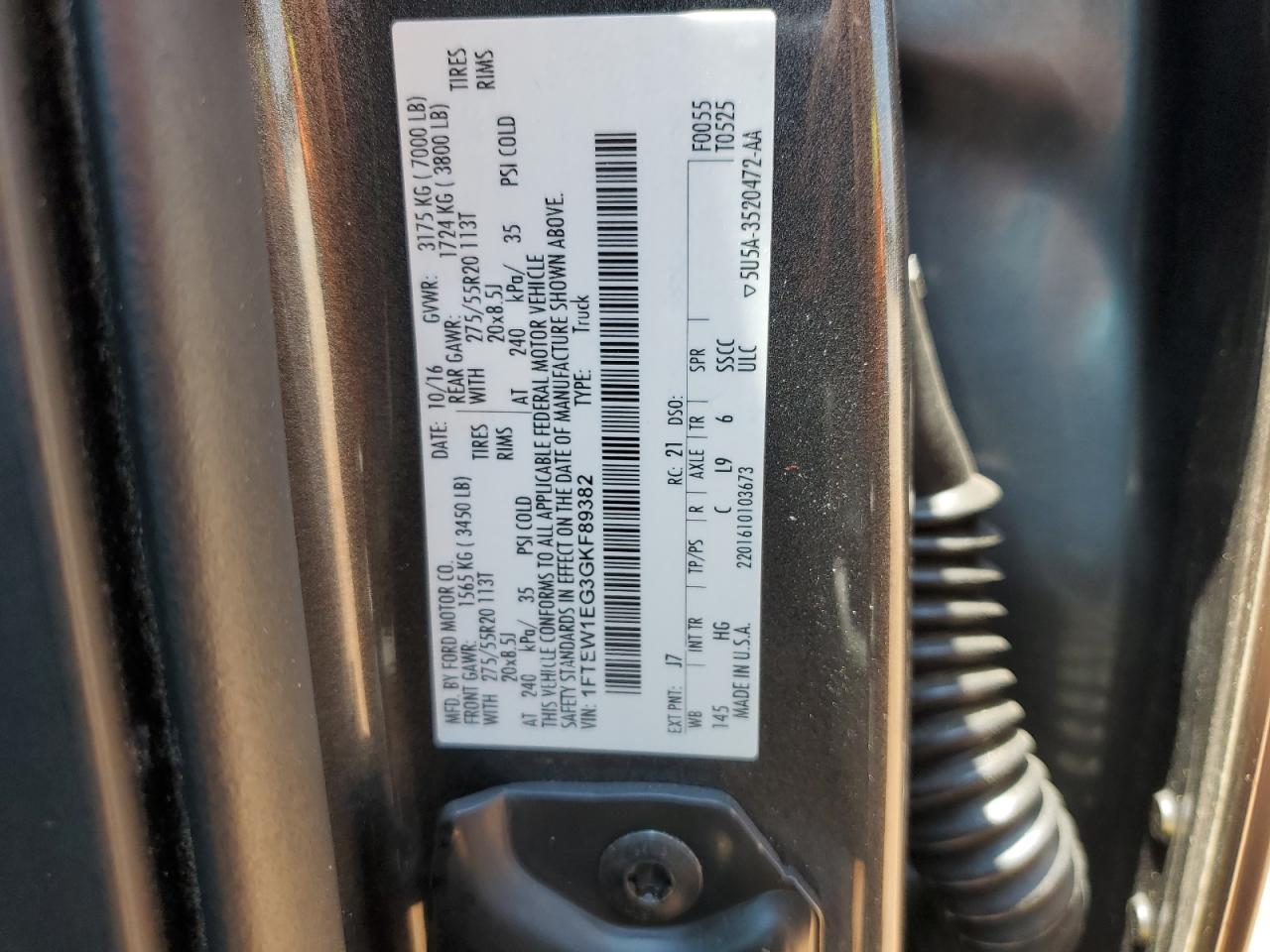 1FTEW1EG3GKF89382 FORD F-150 2016