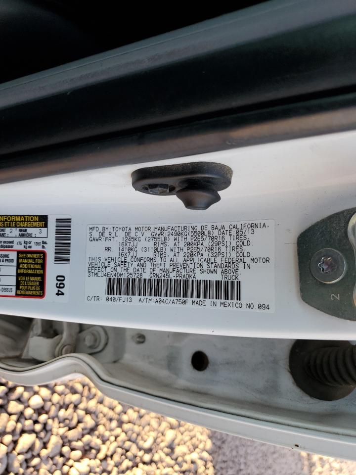 2013 Toyota Tacoma Double Cab VIN: 3TMLU4EN4DM125728 Lot: 62495585