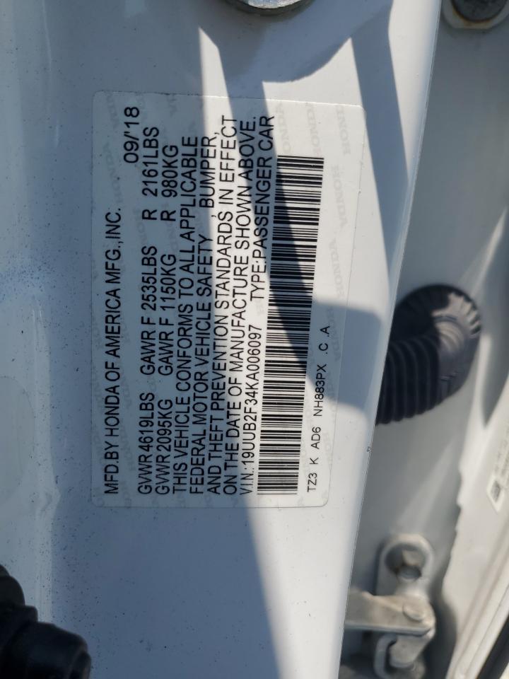 2019 Acura Tlx VIN: 19UUB2F34KA006097 Lot: 62745115
