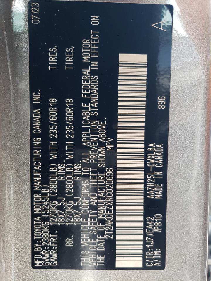2024 Lexus Nx 350H Base VIN: 2T2AKCEZXRC020696 Lot: 62478075