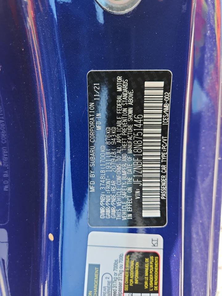 2022 Toyota Gr 86 Premium VIN: JF1ZNBF18N8751446 Lot: 61142125