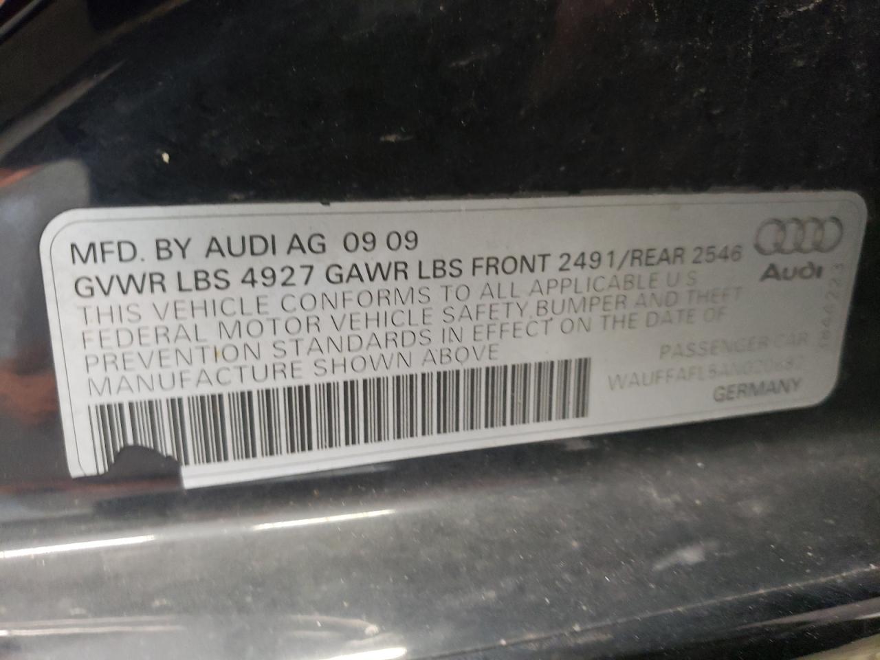 2010 Audi A4 Premium Plus VIN: WAUFFAFL5AN020682 Lot: 59875725
