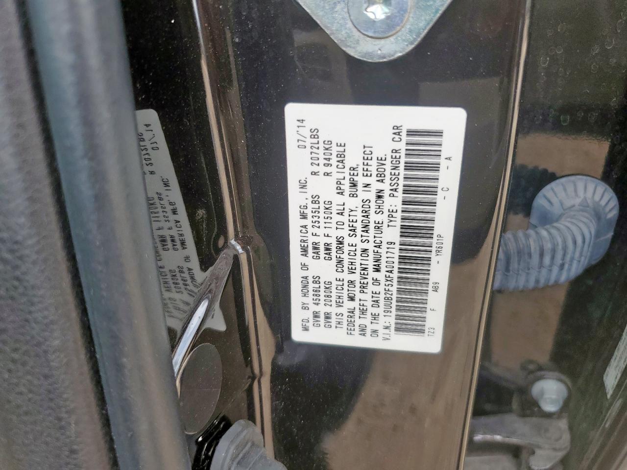2015 Acura Tlx Tech VIN: 19UUB2F5XFA001719 Lot: 63134275