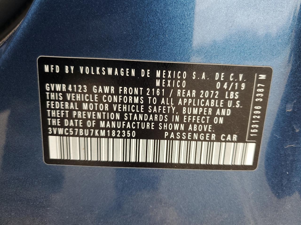 VOLKSWAGEN JETTA 2019 VIN 3VWC57BU7KM182350 photo 12