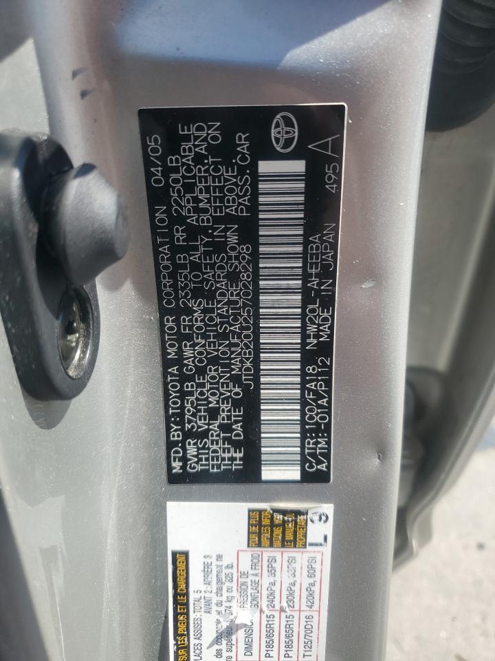 2005 Toyota Prius VIN: JTDKB20U257028298 Lot: 59583135