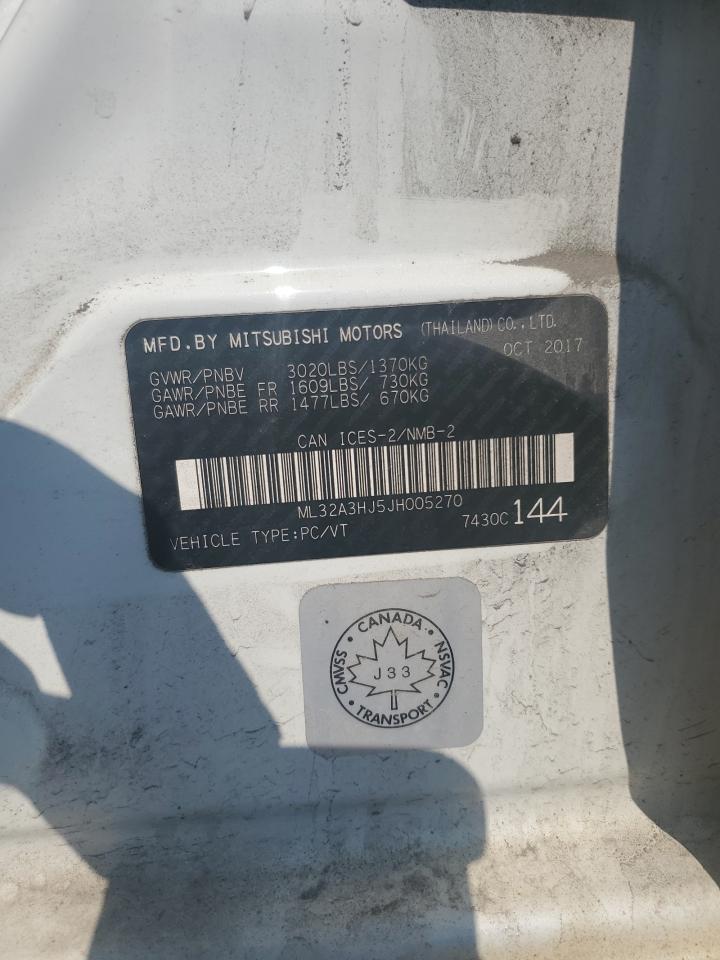 2018 Mitsubishi Mirage Es VIN: ML32A3HJ5JH005270 Lot: 60269375