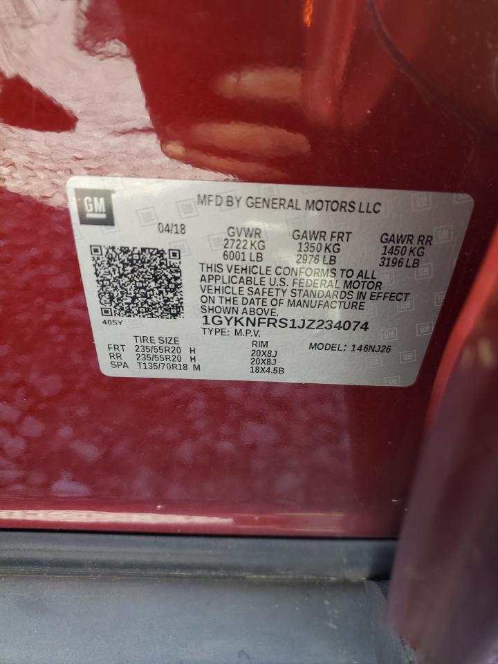 2018 Cadillac Xt5 Premium Luxury VIN: 1GYKNFRS1JZ234074 Lot: 62688155