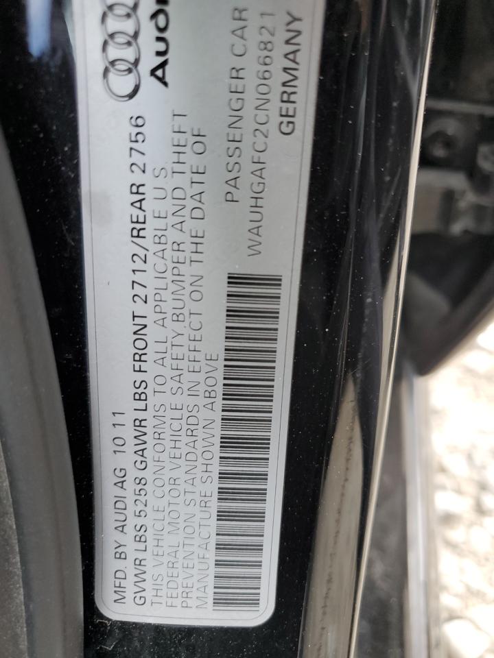 2012 Audi A6 Prestige VIN: WAUHGAFC2CN066821 Lot: 62529855
