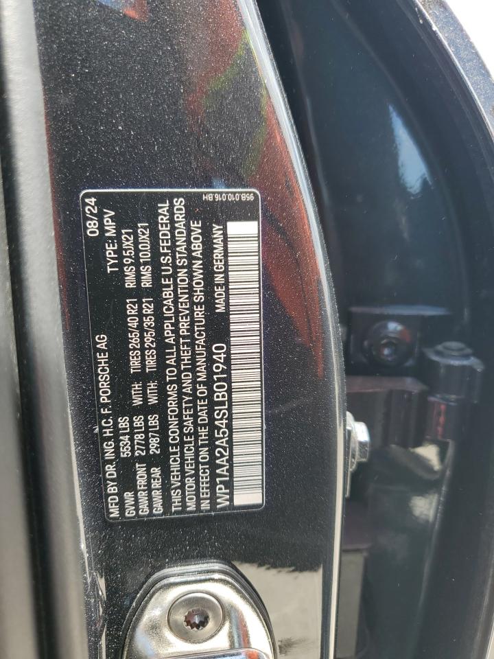 2025 Porsche Macan Base VIN: WP1AA2A54SLB01940 Lot: 59760075