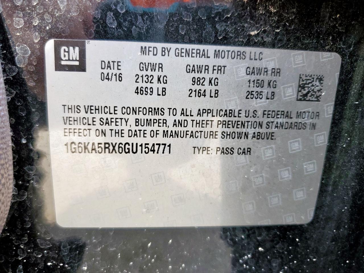 2016 Cadillac Ct6 VIN: 1G6KA5RX6GU154771 Lot: 59584545