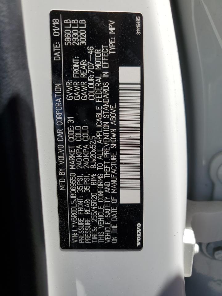 2018 Volvo Xc60 T8 Inscription VIN: LYVBR0DL5JB069550 Lot: 62908605
