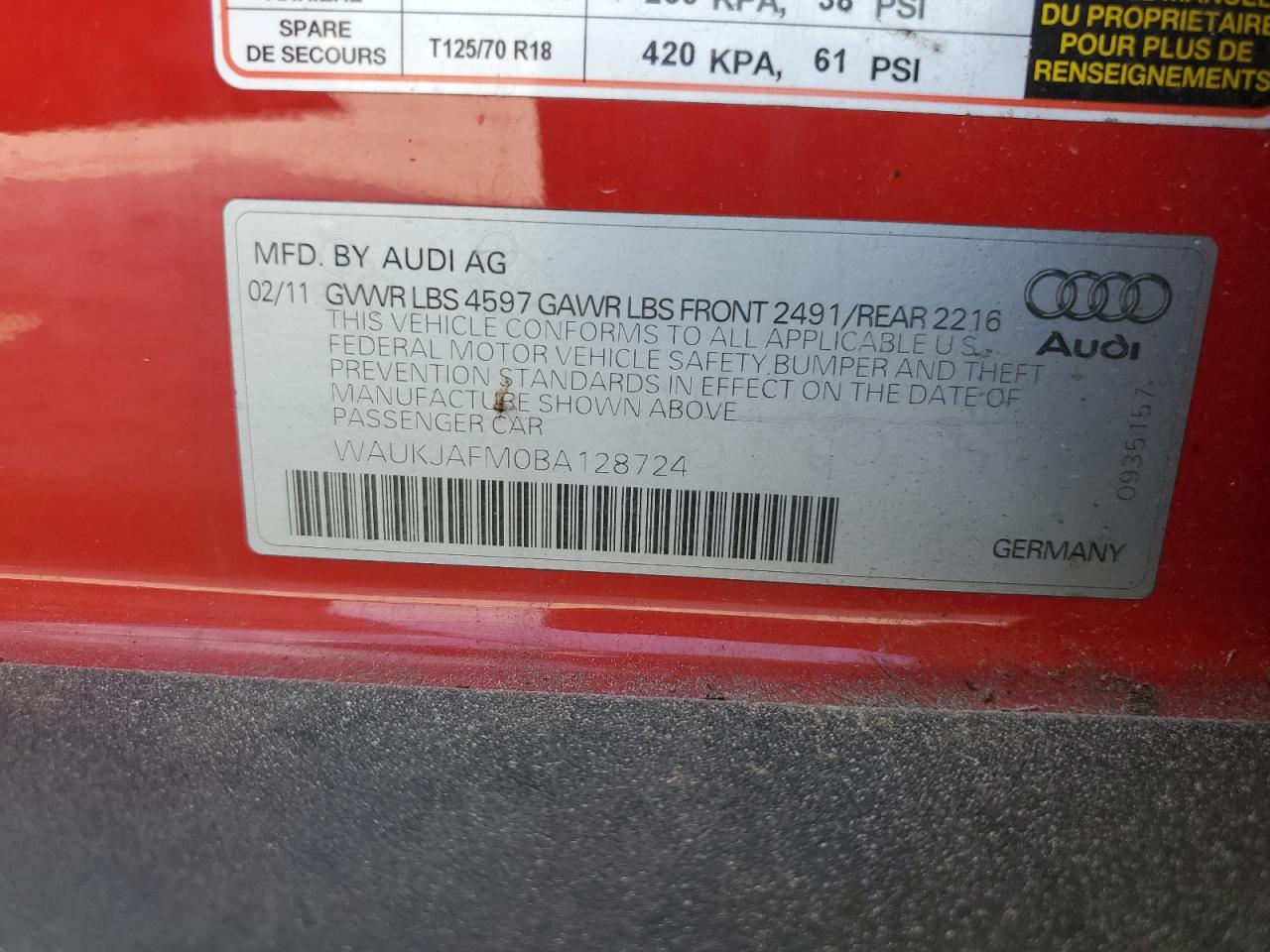 2011 Audi A3 Premium Plus VIN: WAUKJAFM0BA128724 Lot: 61687965