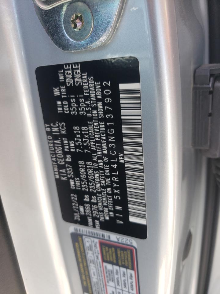 2022 Kia Sorento S VIN: 5XYRL4LC3NG137902 Lot: 62546015