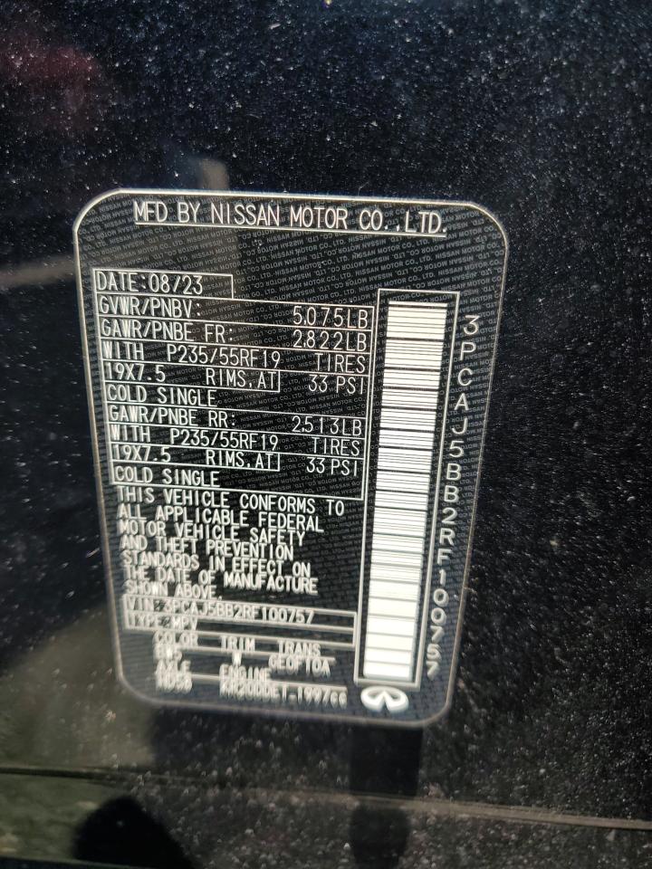2024 Infiniti Qx50 Luxe VIN: 3PCAJ5BB2RF100757 Lot: 59855535