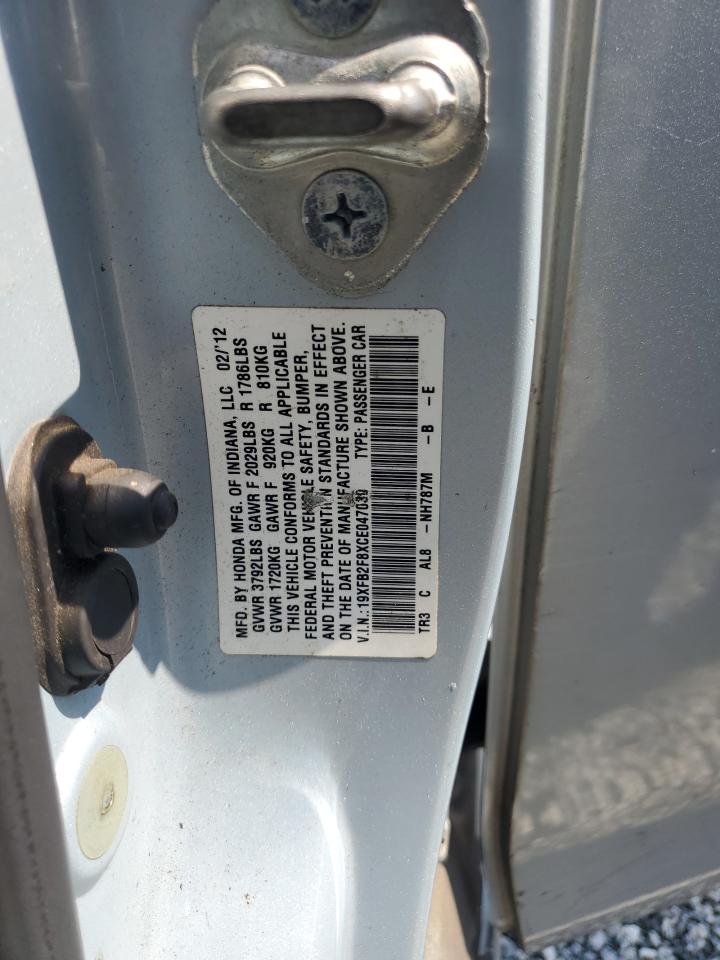 2012 Honda Civic Ex VIN: 19XFB2F8XCE047030 Lot: 62064155