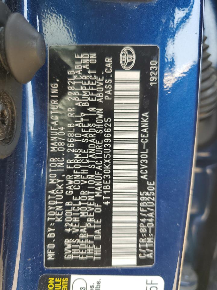 2005 Toyota Camry Le VIN: 4T1BE30KX5U396625 Lot: 59537625