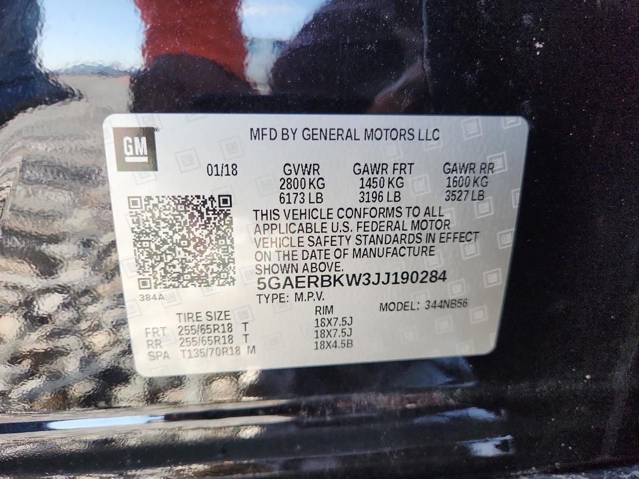2018 Buick Enclave Essence VIN: 5GAERBKW3JJ190284 Lot: 60845255