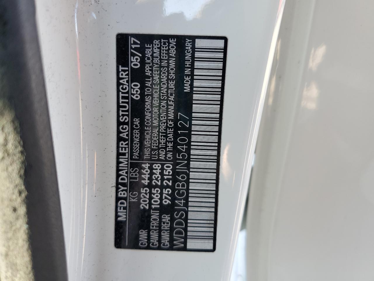 wddsj4gb6jn540127 WDDSJ4GB6JN540127 2018 Mercedes-Benz Cla 250 4Matic