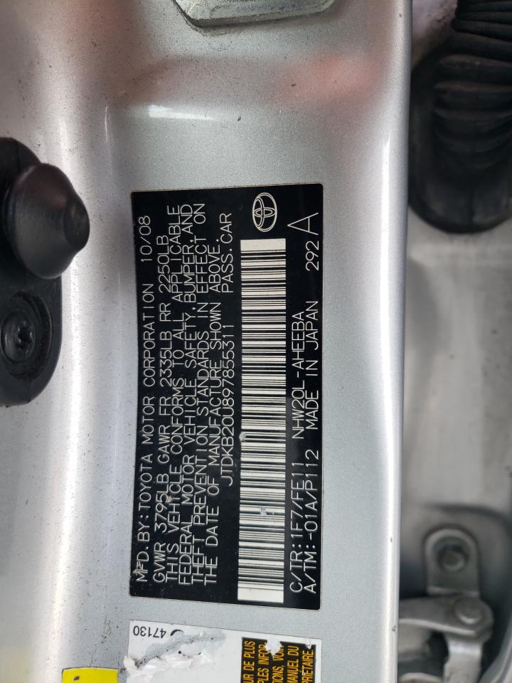 2009 Toyota Prius VIN: JTDKB20U897855311 Lot: 59430825