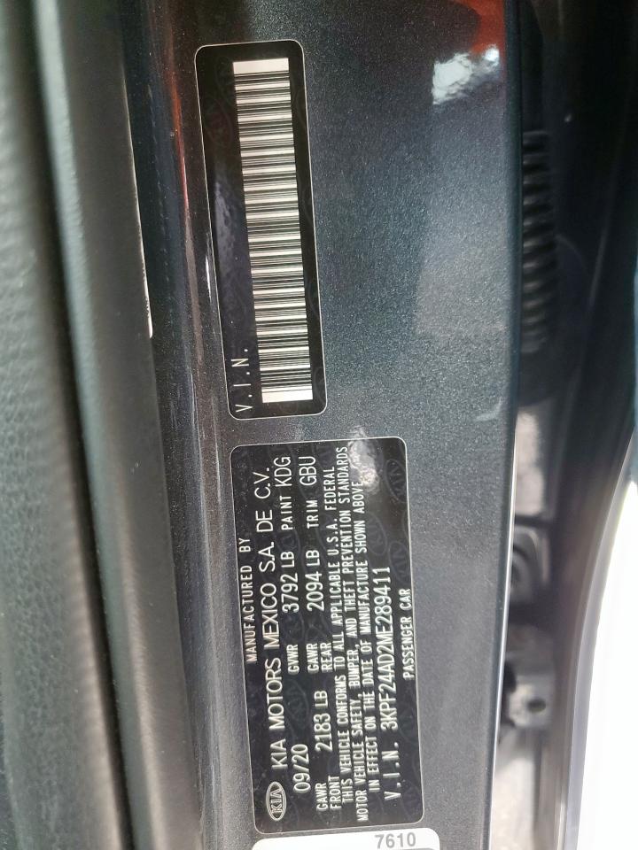 2021 Kia Forte Fe VIN: 3KPF24AD2ME289411 Lot: 62741935