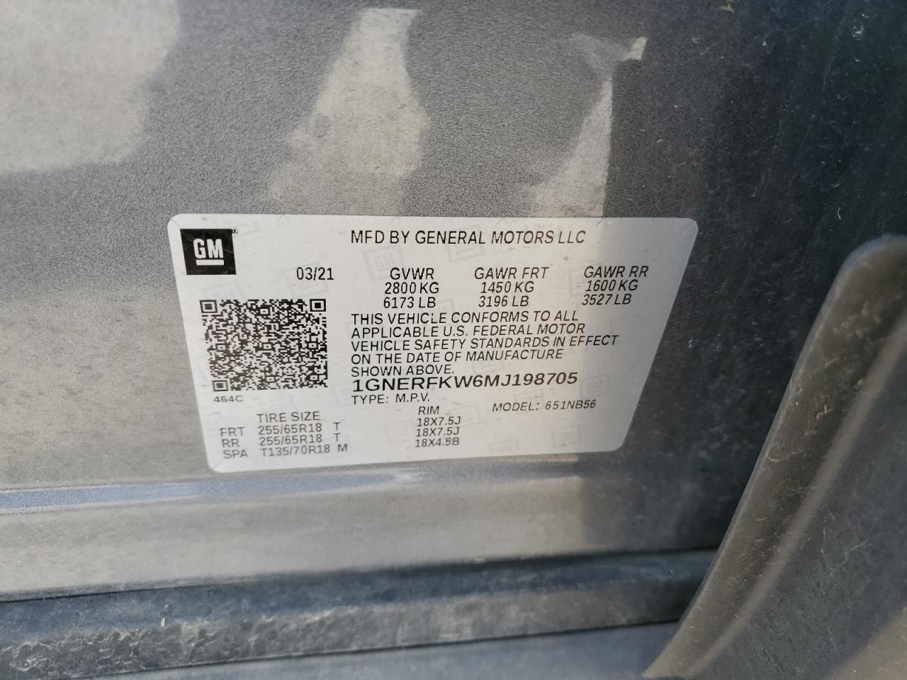 2021 Chevrolet Traverse Ls VIN: 1GNERFKW6MJ198705 Lot: 59491455