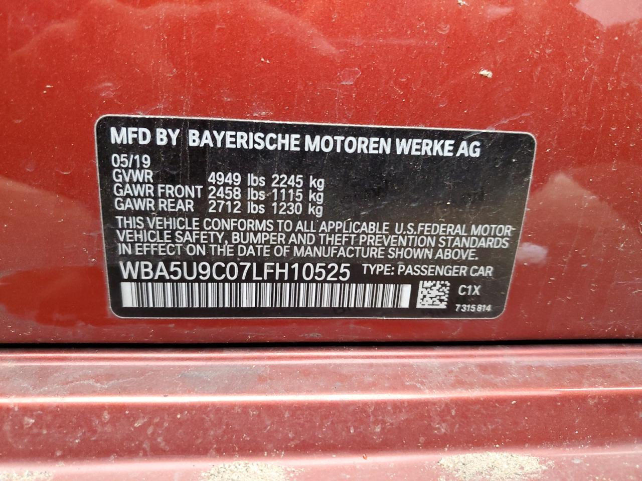 2020 BMW M340Xi VIN: WBA5U9C07LFH10525 Lot: 60316685