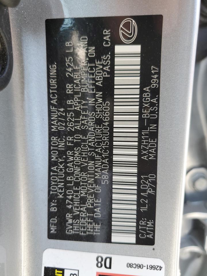 LEXUS ES300 2024 VIN 58ADA1C15RU046605 photo 12