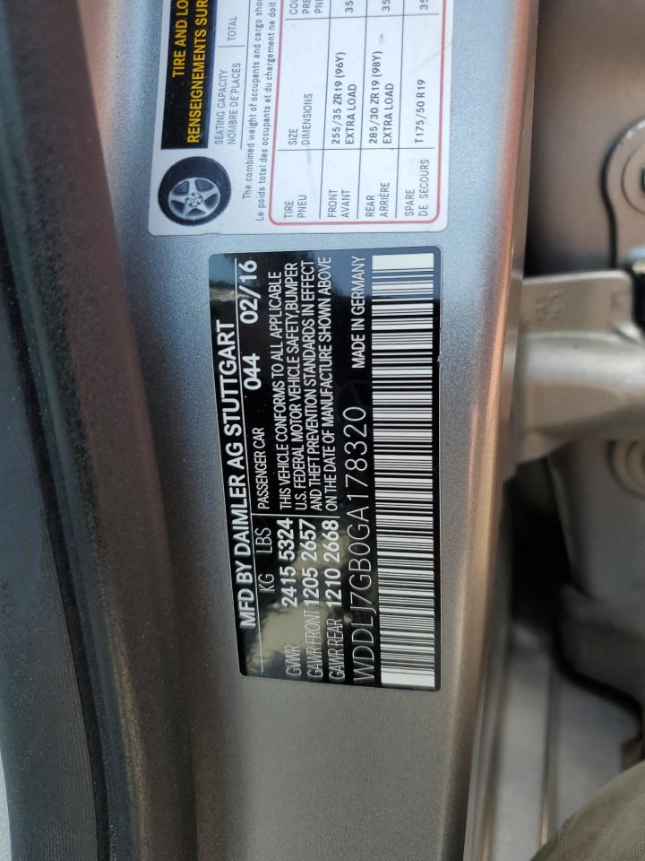 2016 Mercedes-Benz Cls 63 Amg S-Model VIN: WDDLJ7GB0GA178320 Lot: 59679665