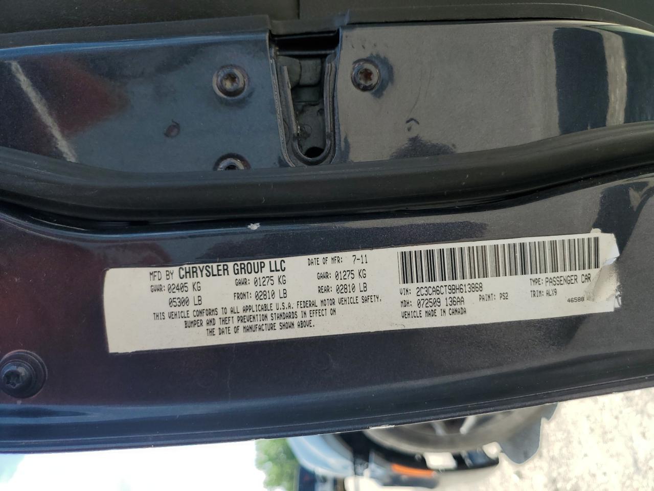 2019 Chrysler 300C VIN: 2C3CCAGG2KH536867 Lot: 61844375