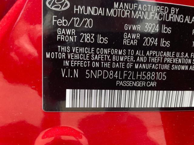 2020 HYUNDAI ELANTRA SEL  