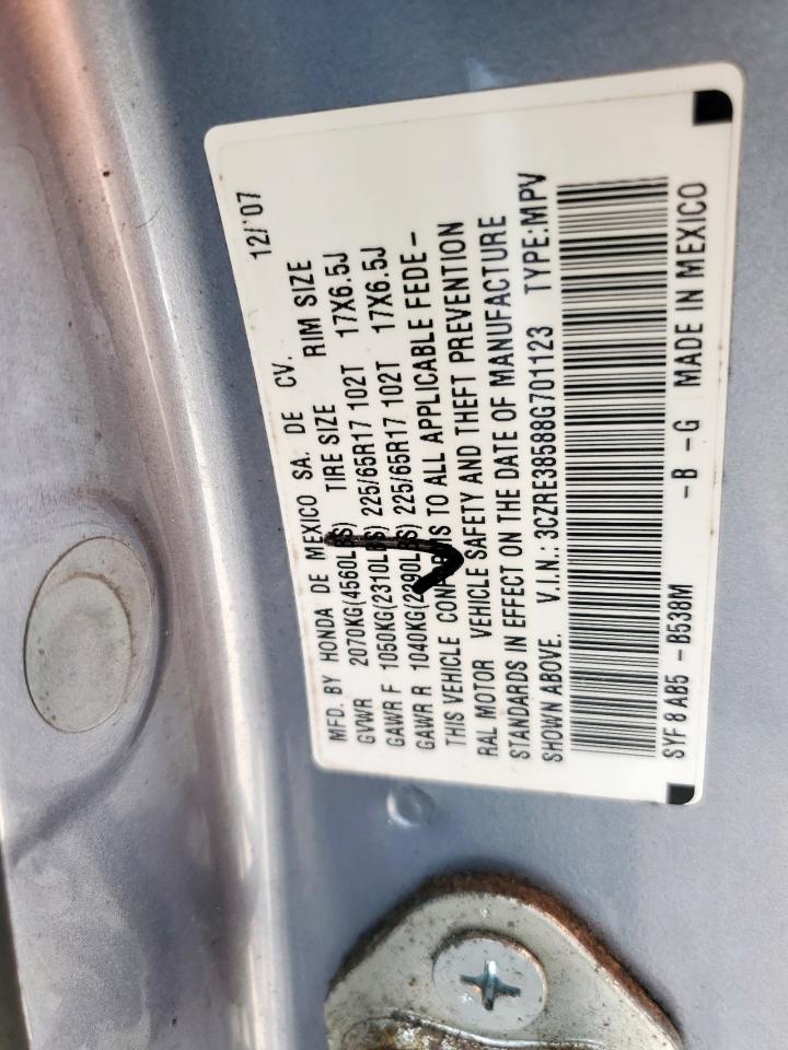 2008 Honda Cr-V Ex VIN: 3CZRE38588G701123 Lot: 59750105