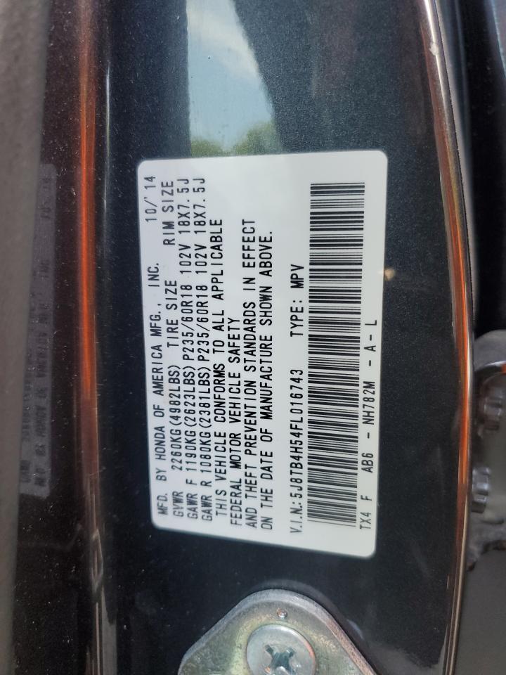 2015 Acura Rdx Technology VIN: 5J8TB4H54FL016743 Lot: 61959155