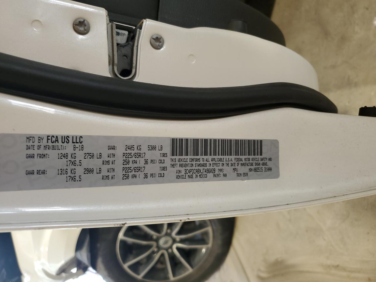 2018 Dodge Journey Se VIN: 3C4PDCABXJT496028 Lot: 62233195