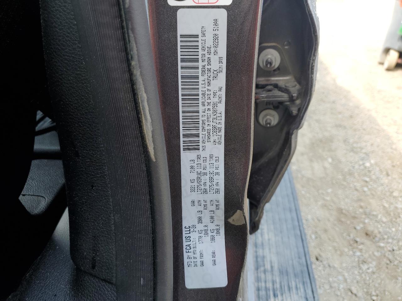 2020 Ram 1500 Laramie VIN: 1C6SRFJT3LN307591 Lot: 61245815